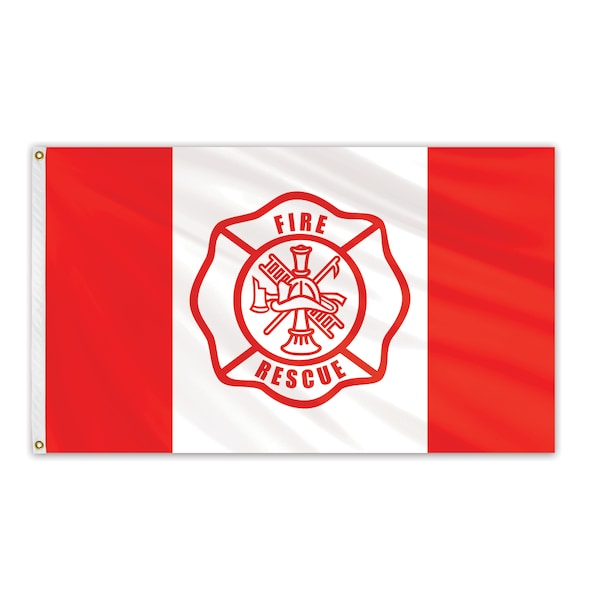Global Flags Unlimited Fire Rescue Outdoor Nylon Flag 4'x6' 208305 Zoro